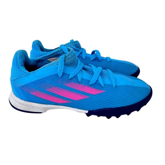 Adidas X Speedflow.3 Turf Football Shoes Youth Size 11 Blue Logo Low Top Lace Up - Picture 1 of 10